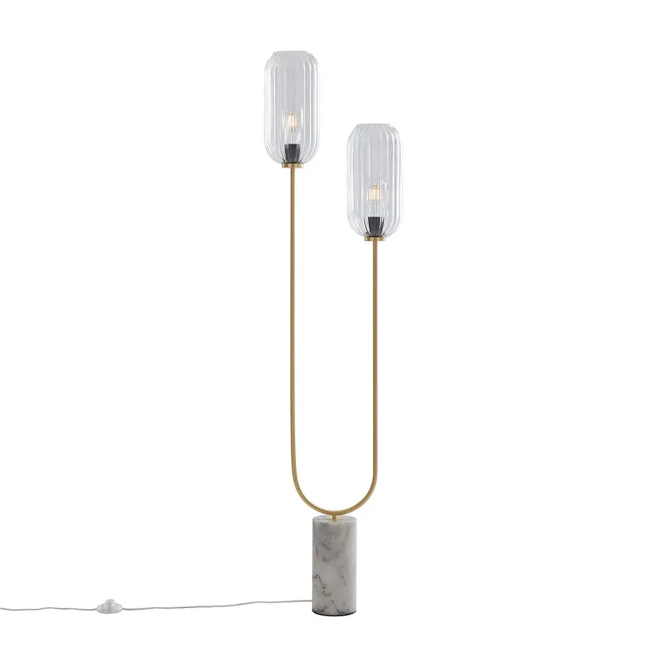 Qazqa vloerlampen rid goudkleurig e27