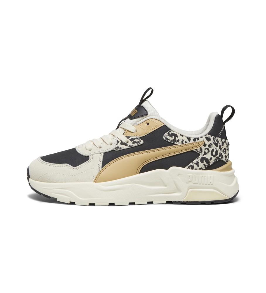 Tênis Puma Trinity Lite Animal, branco e preto.