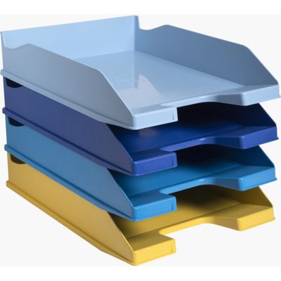 Exacompta BeeBlue - Lot de 4 corbeilles à courrier - couleurs assorties