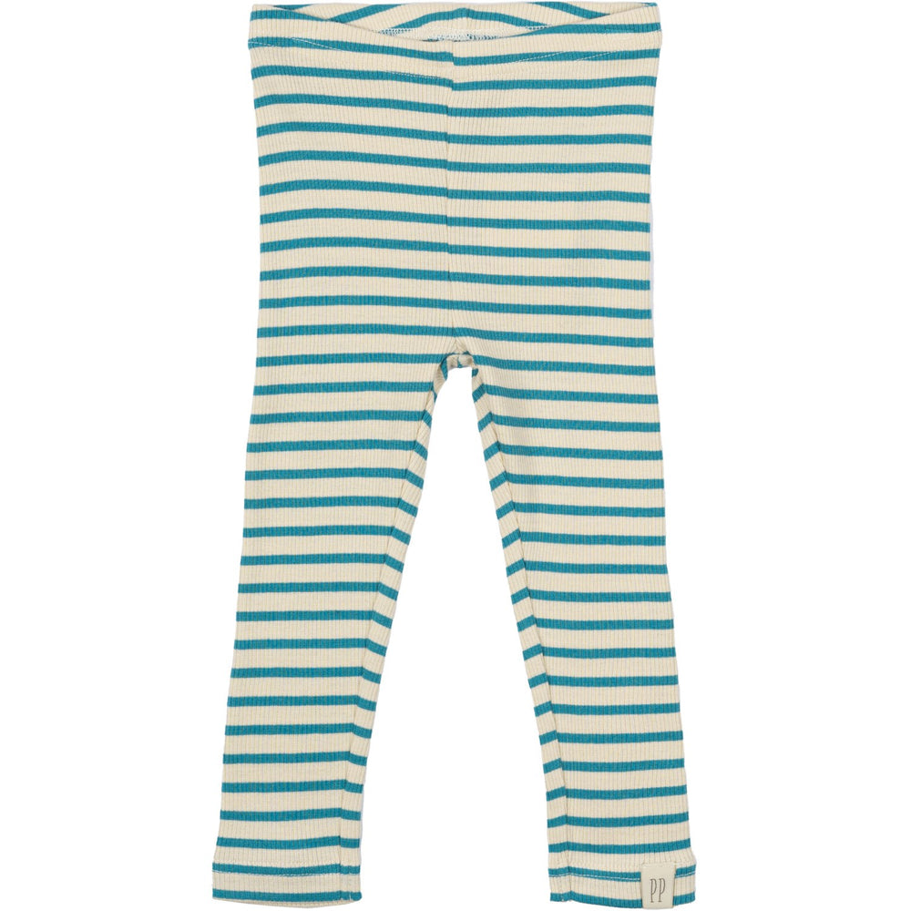 Køb Petit Piao Turquise /Dark Off White Leggings Modal Striped