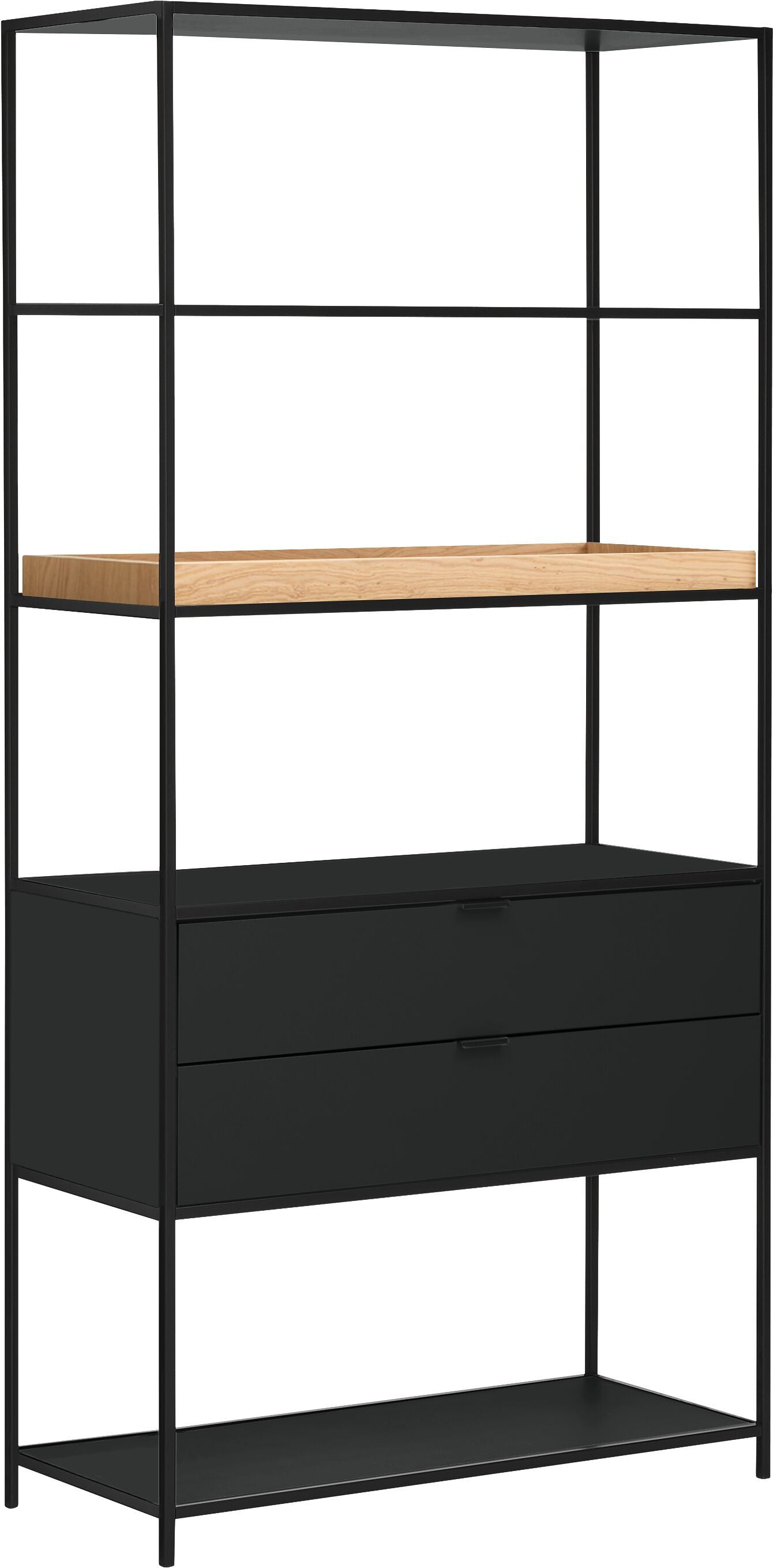 SEVEN Regal - Anthrazit/Eiche / B: 93.2 cm x T: 39.0 cm x H: 189.0 cm