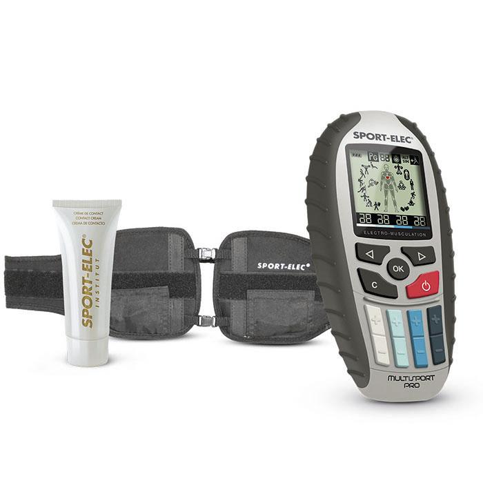 Eletroestimulador muscular Multisport Pro Precision com 4 canais e 14 programas para uso com cinto Sport-elec+.