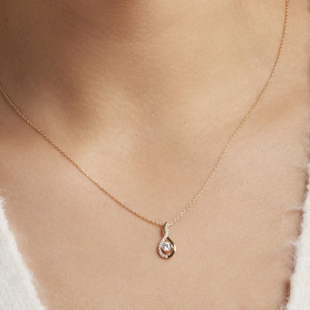 Collier Evana Or Jaune Oxyde De Zirconium