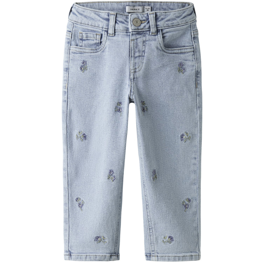 Køb Name It Light Blue Denim Flower Embroidery Nmfbella Mom Emb Jeans 1224-Sm Noos