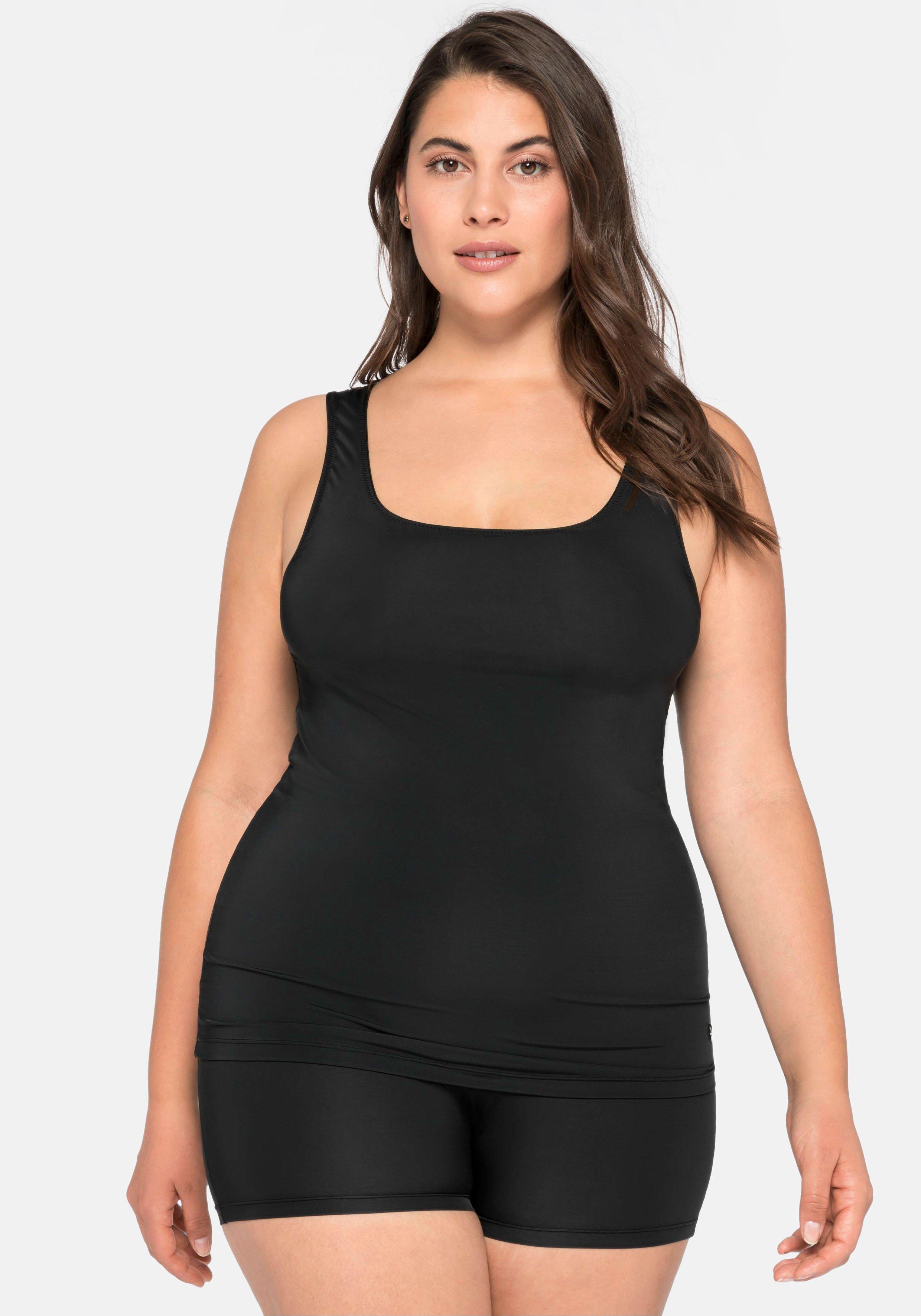 Tanktop in extralanger Form, aus Microfaser