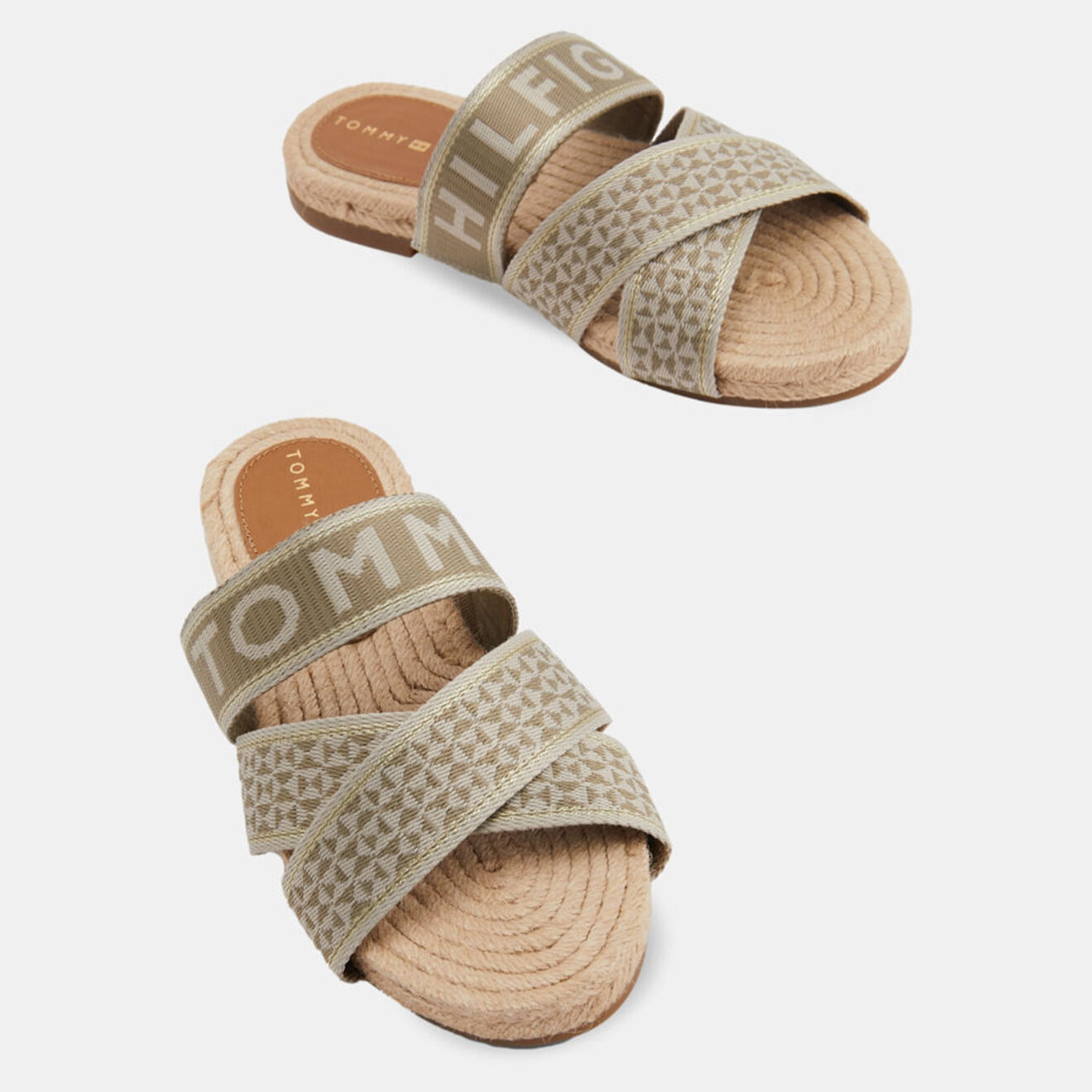 Tommy Hilfiger Mules Web kaki clair