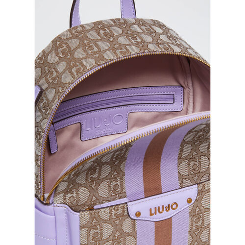 Liu Jo - Mochila jacquard con logotipo Marrón