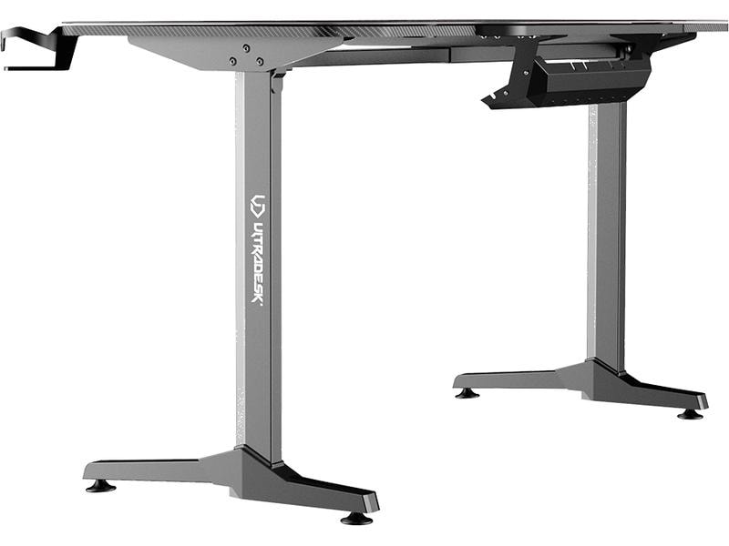 Ultradesk Gaming Tisch Frag Graphit Stabiler Gaming-Tisch für bis zu zwei Monitore