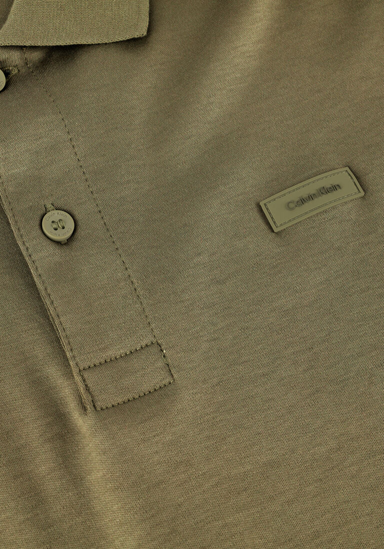 CALVIN KLEIN khaki calvin klein polo smooth cotton slim polo