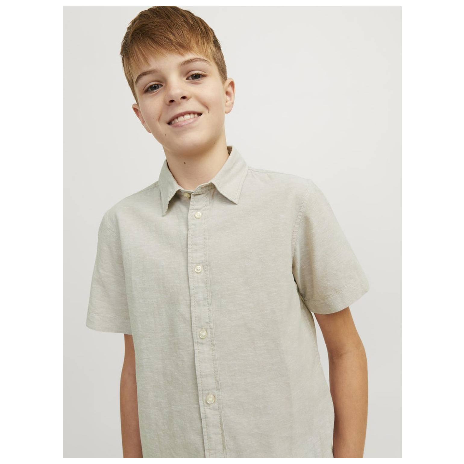 Jack & Jones JJELINEN BLEND SHIRT SS SN JNR