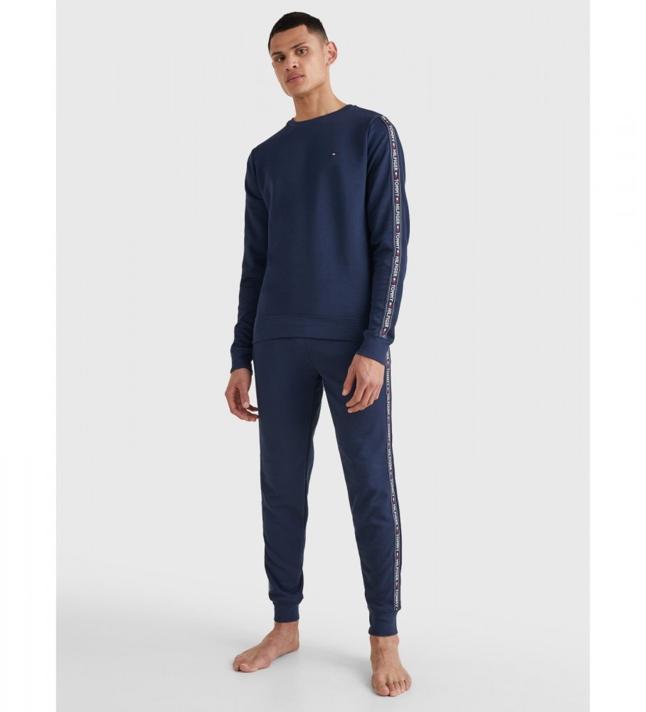 Blusa de moletom Tommy Hilfiger de manga comprida HWK azul marinho