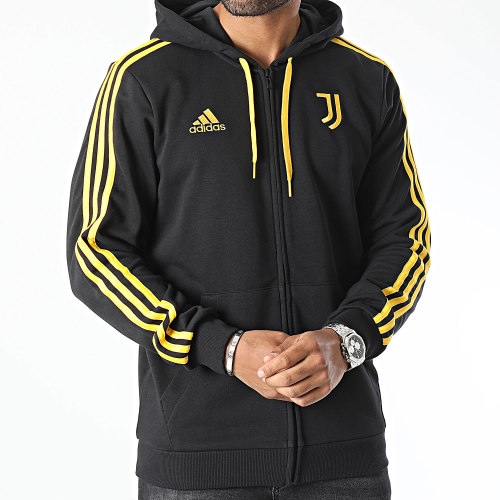 Sweat Zippé Capuche A Bandes Juventus HZ4966 Noir