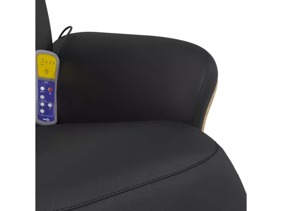 Fauteuil inclinable massant repose-pieds noir similicuir