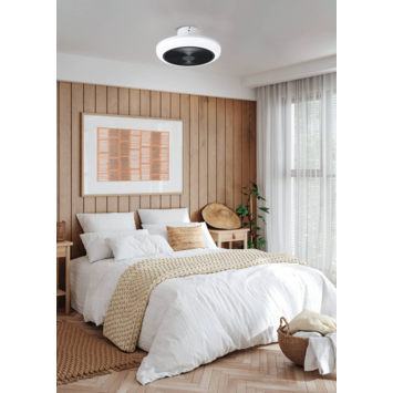 EGLO plafondlamp Kostrena met ventilator Ø45.5cm, wit/ zwart