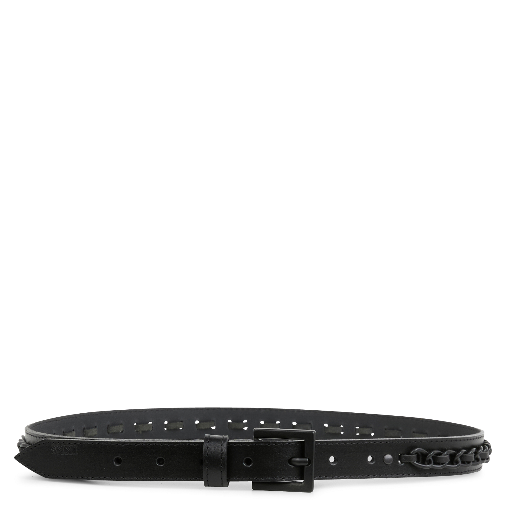 Ceinture fine en cuir| Noir