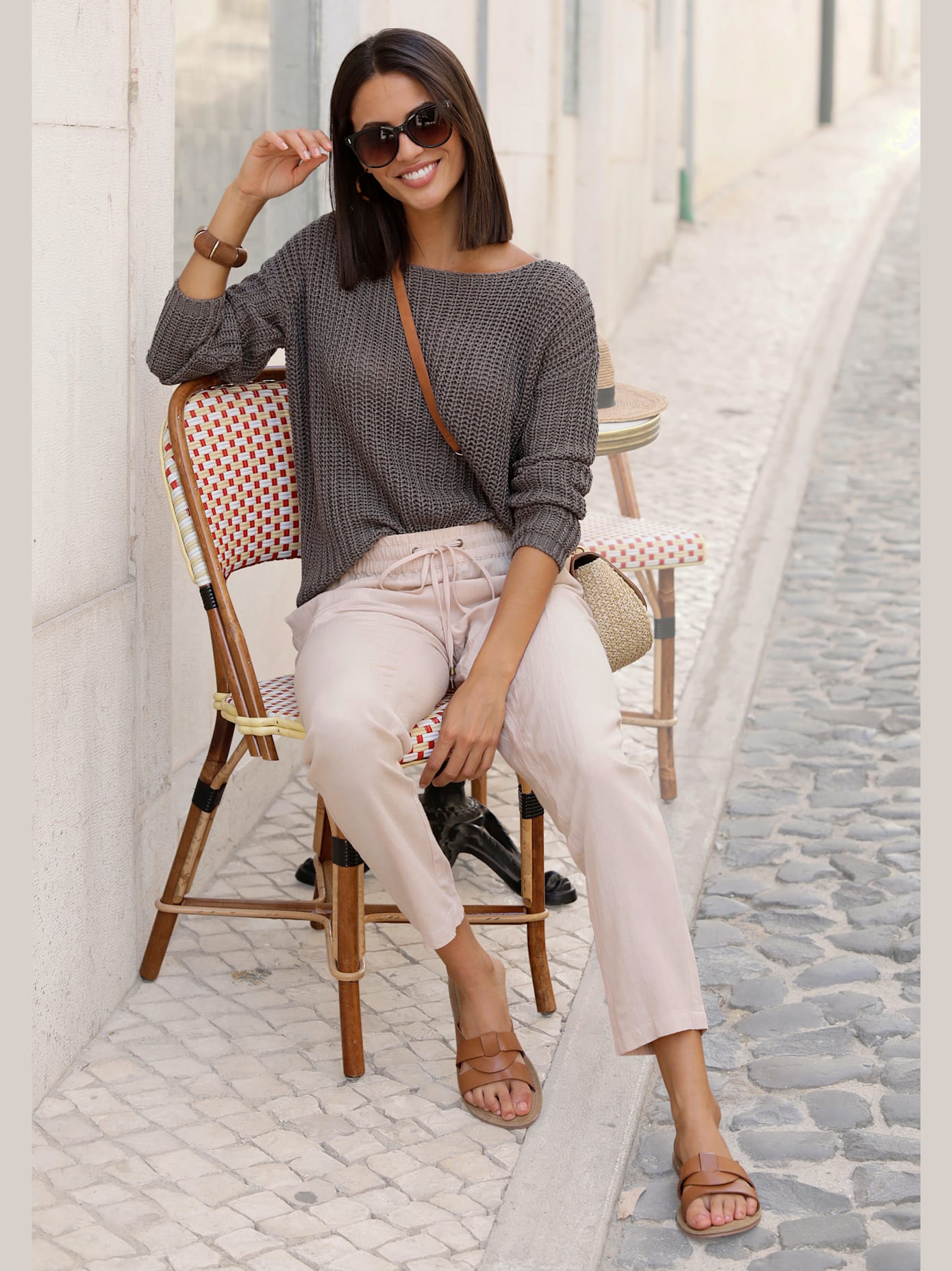Pull col rond pull large avec encolure en u