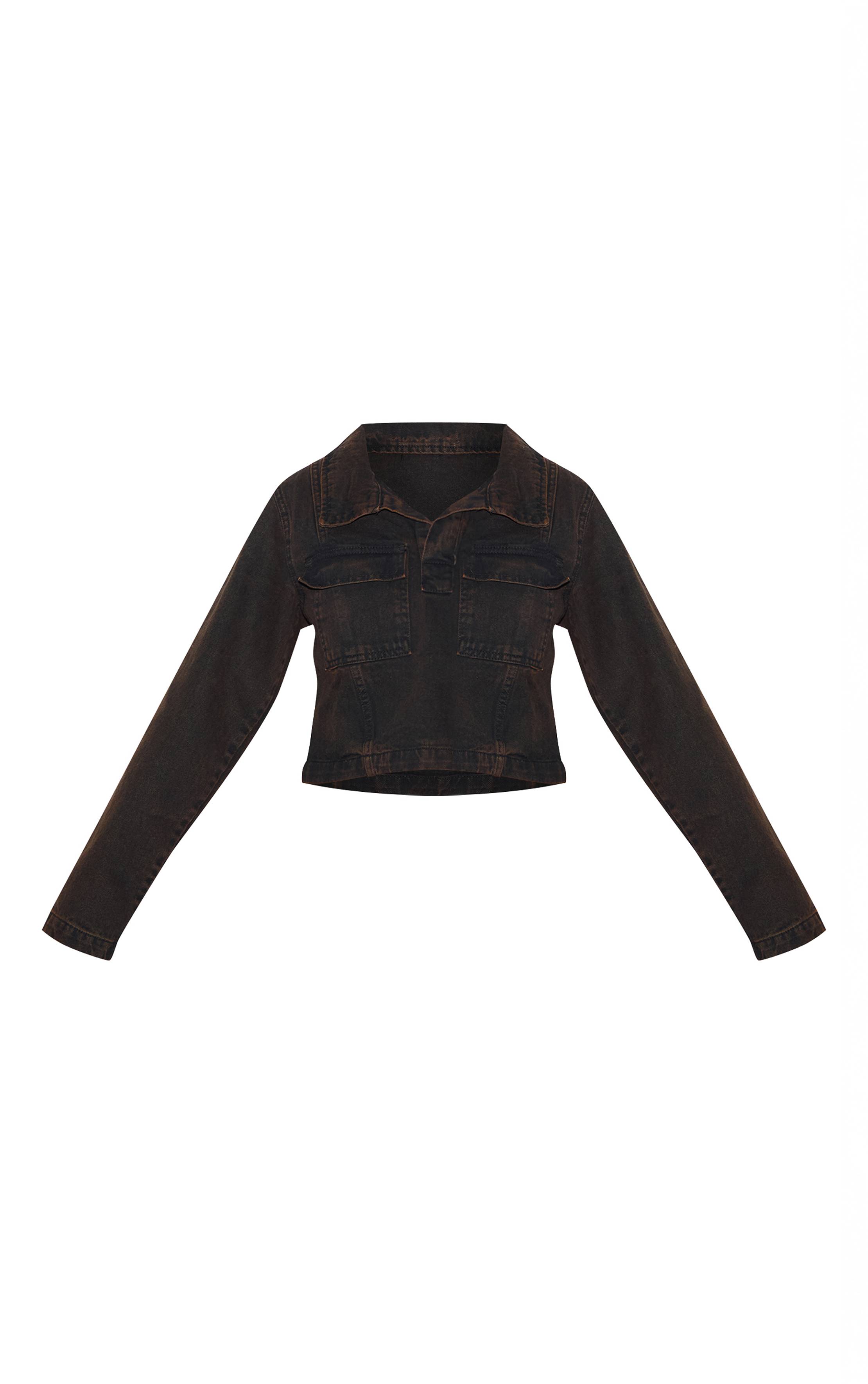Dark Chocolate Chemise Rugby En Denim À Manches Longues