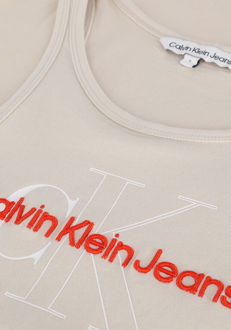 CALVIN KLEIN gebroken wit calvin klein top two tone monogram tank top