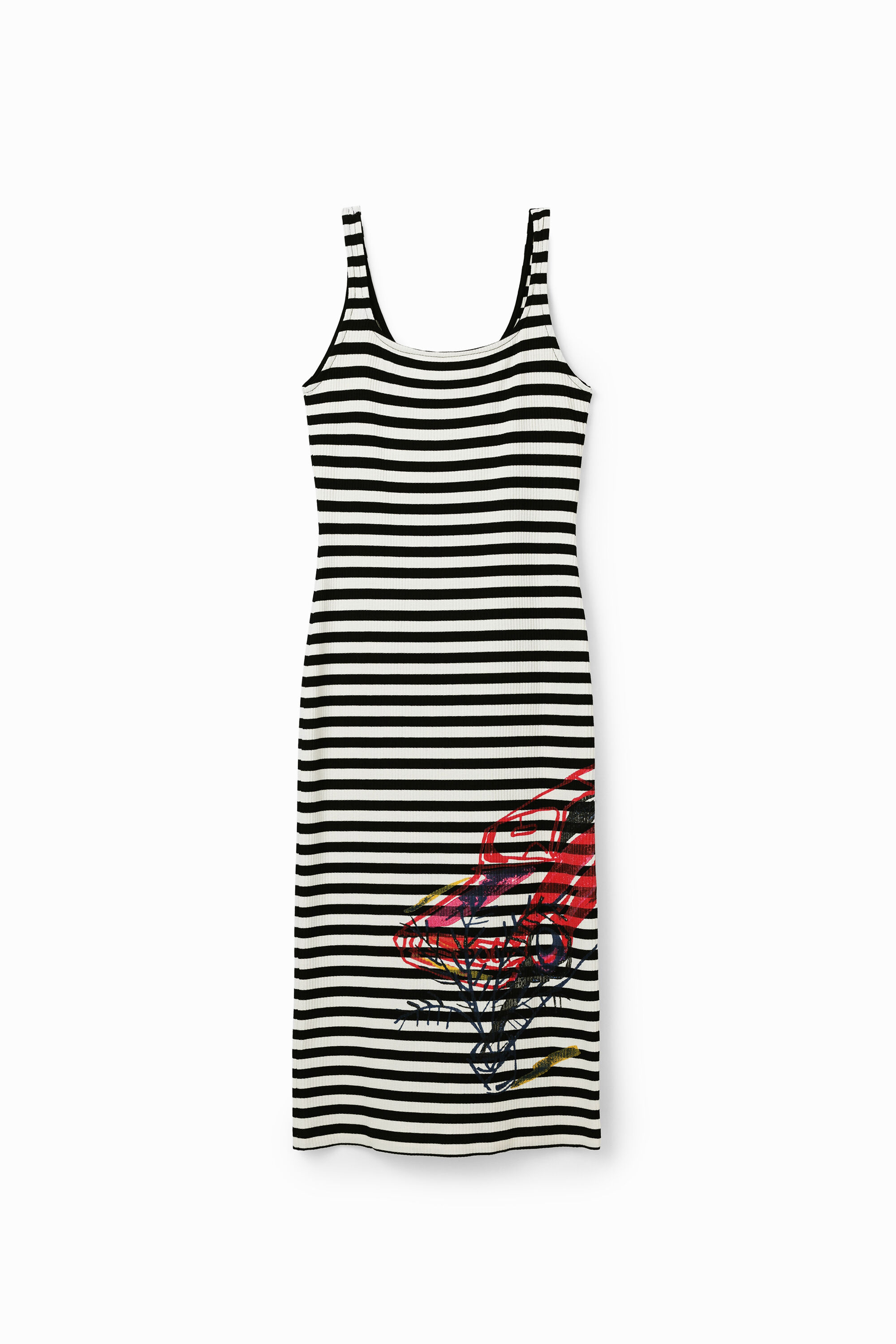 Robe ajustée bretelles rayures