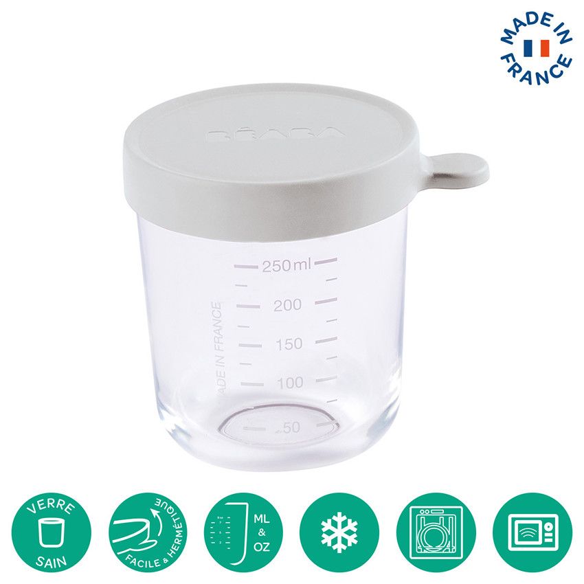 Pot de conservation en verre 250ml - Light Mist - Ecru