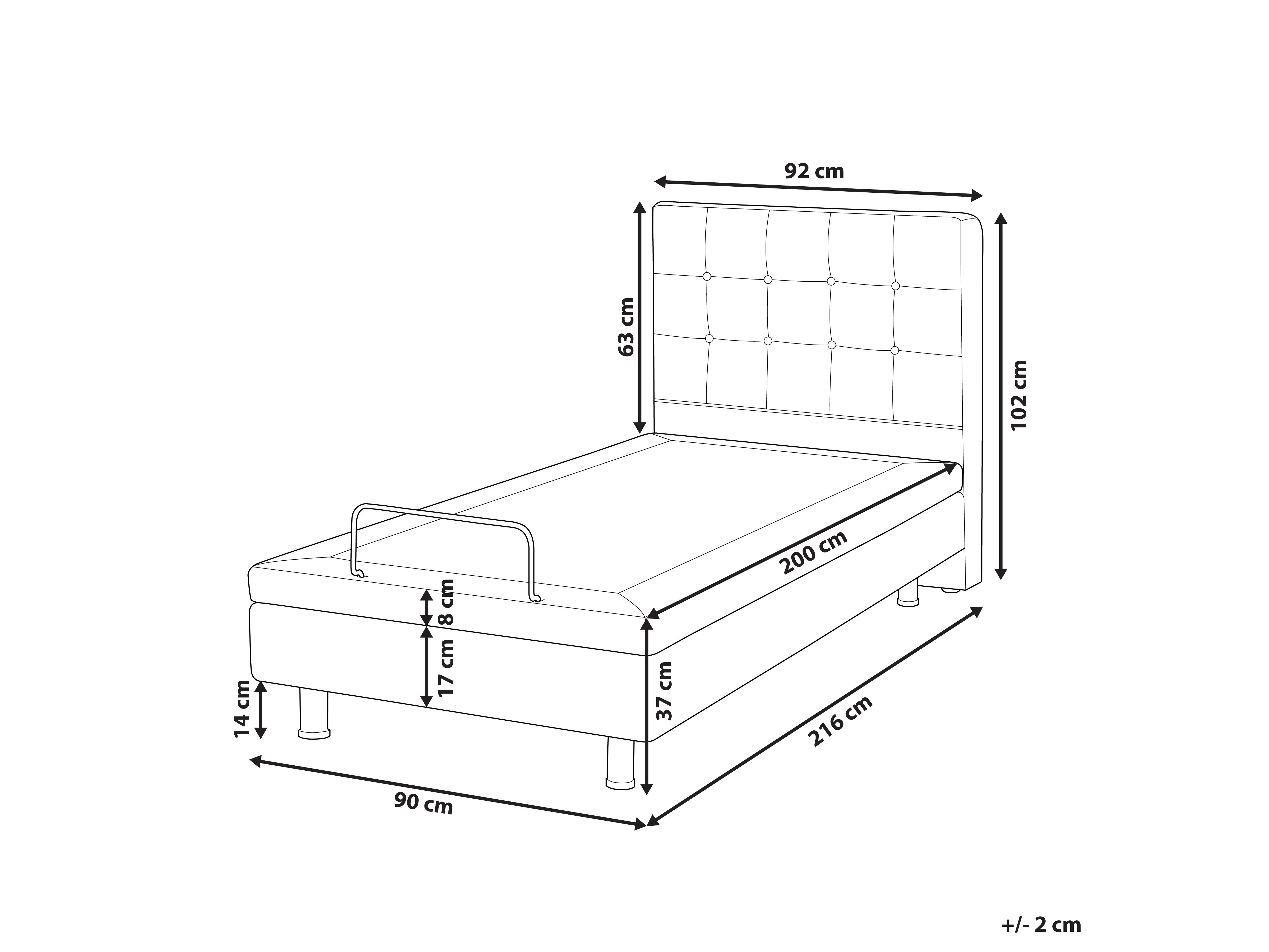 Verstelbaar bed Stof DUKE 90 x 200 cm Beige