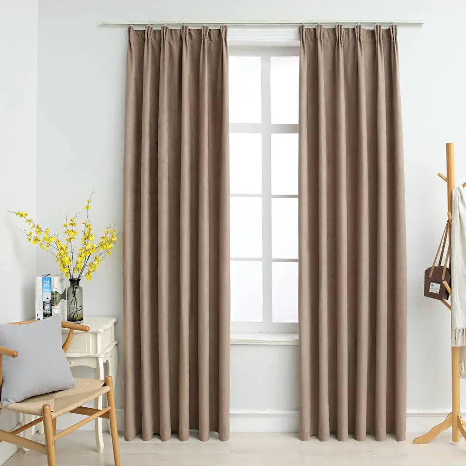 vidaXL - Gordijn - Taupe - Stof - 140 x 175 cm - 2 stuks