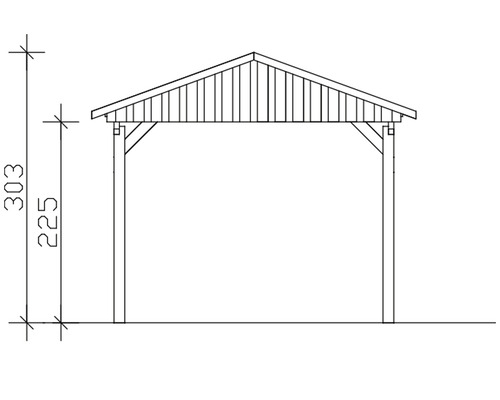 SKAN Holz Fichtelberg enkele carport 317 x 566 cm walnoot