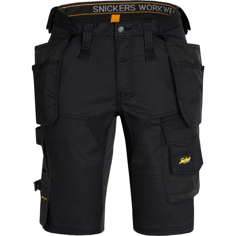 Snickers AllroundWork stretch werkshort met holsterzakken slim fit 6141 54 zwart