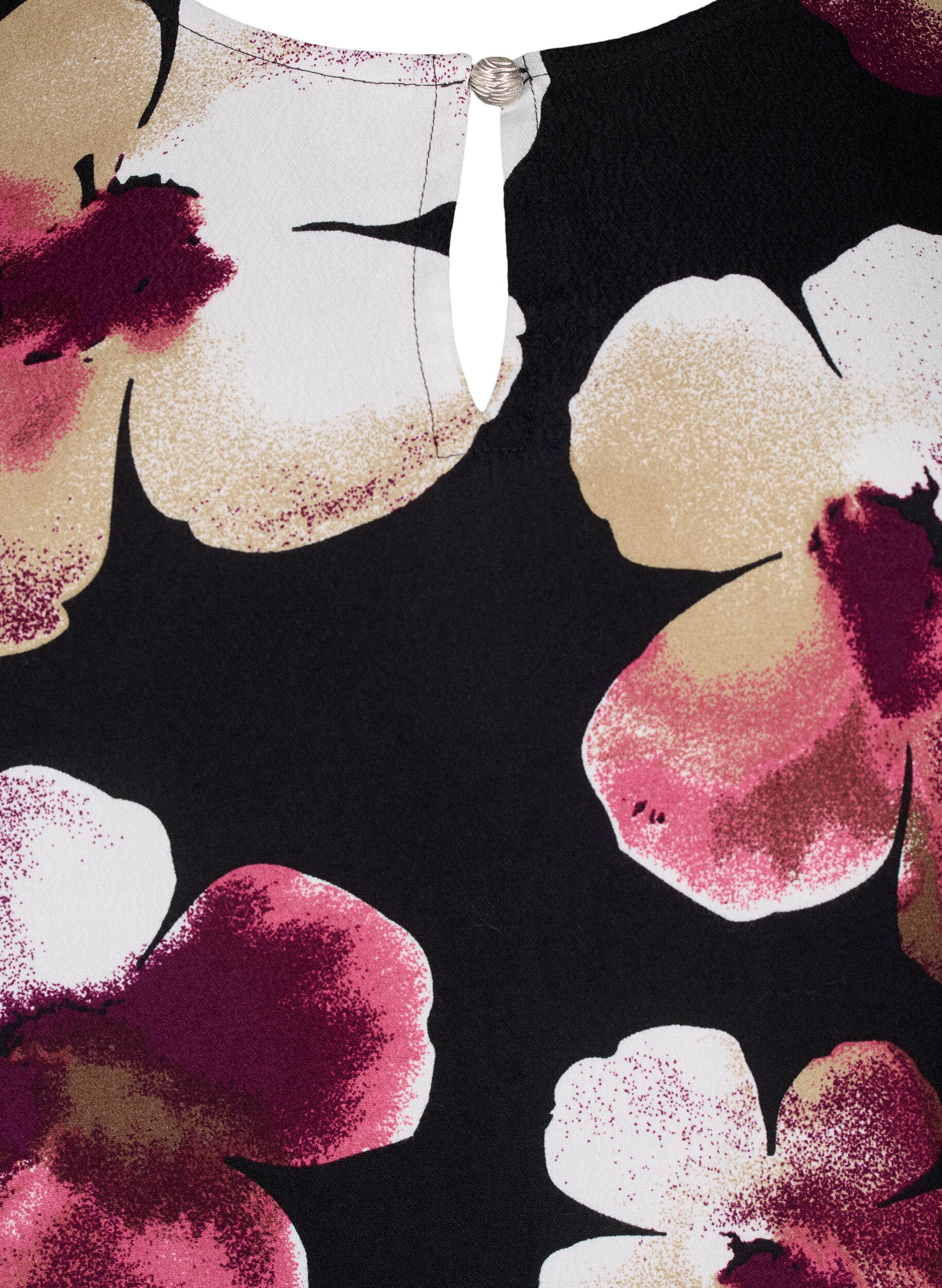 Viskosebluse med print og smock