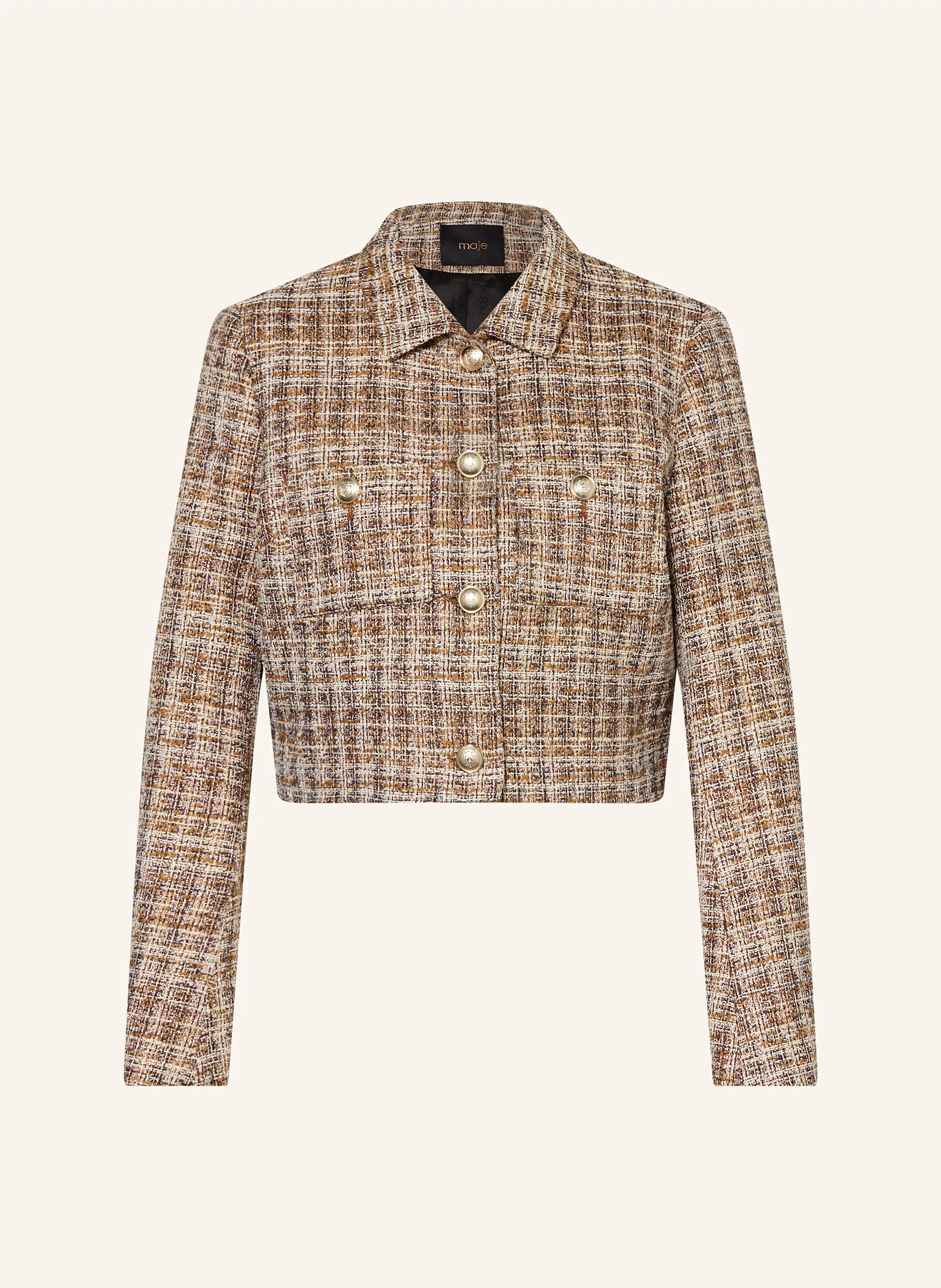 maje Cropped-Jacke aus Bouclé mit Glitzergarn