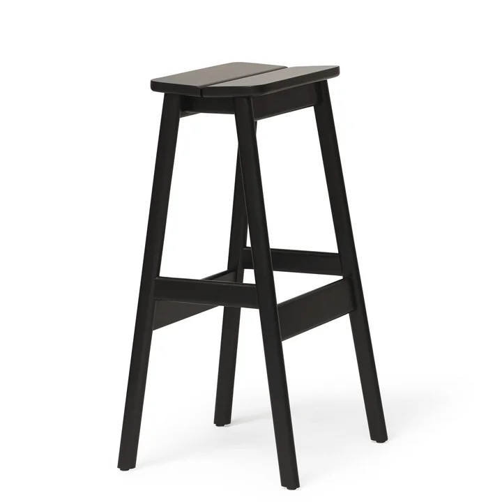 Form & Refine - Angle Barhocker, H 75 cm, Buche schwarz gebeizt