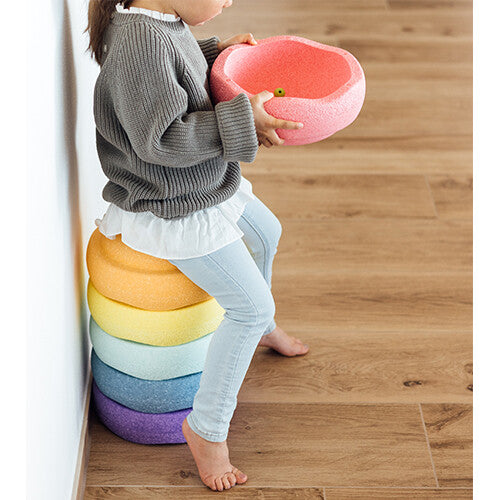 Stapelstein original rainbow pastel - 6st