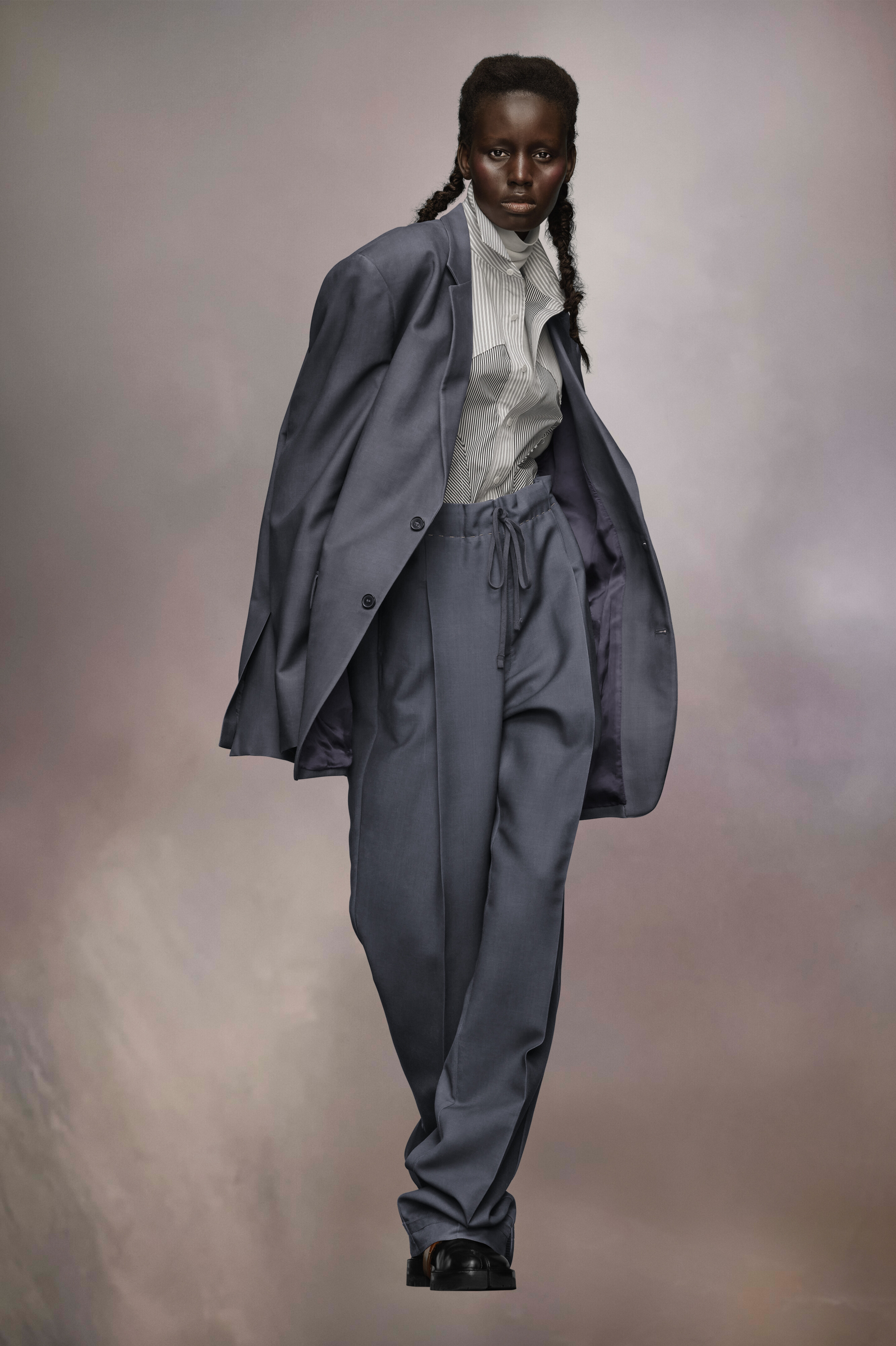 Veste de costume en laine mohair Avion sombre