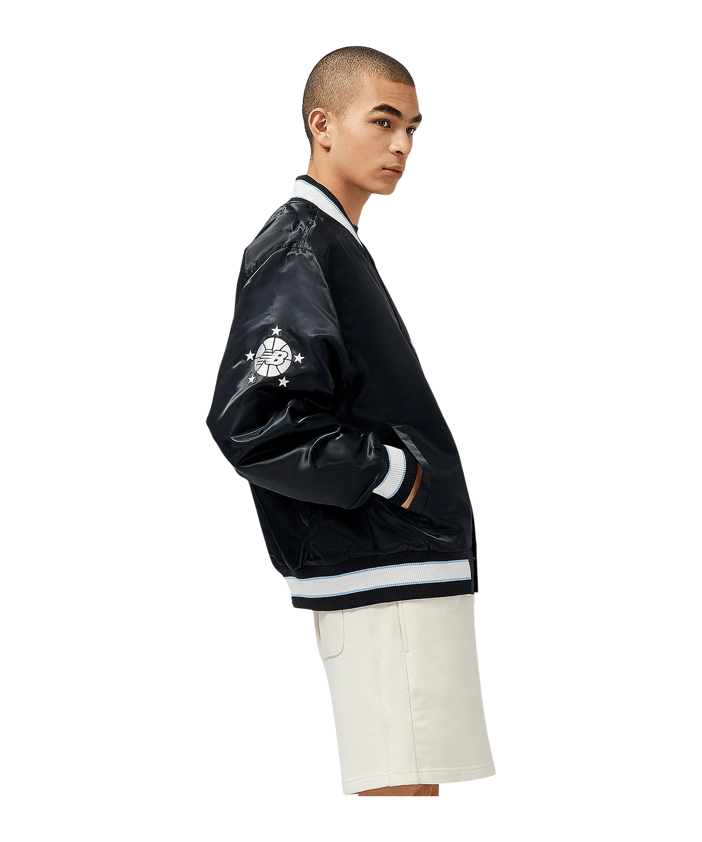New Balance Hoops Woven Jacke Schwarz FBLK