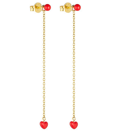 Design Letters Ohrringe m. Kette - 2 st. - Klein BIG Love - 18K