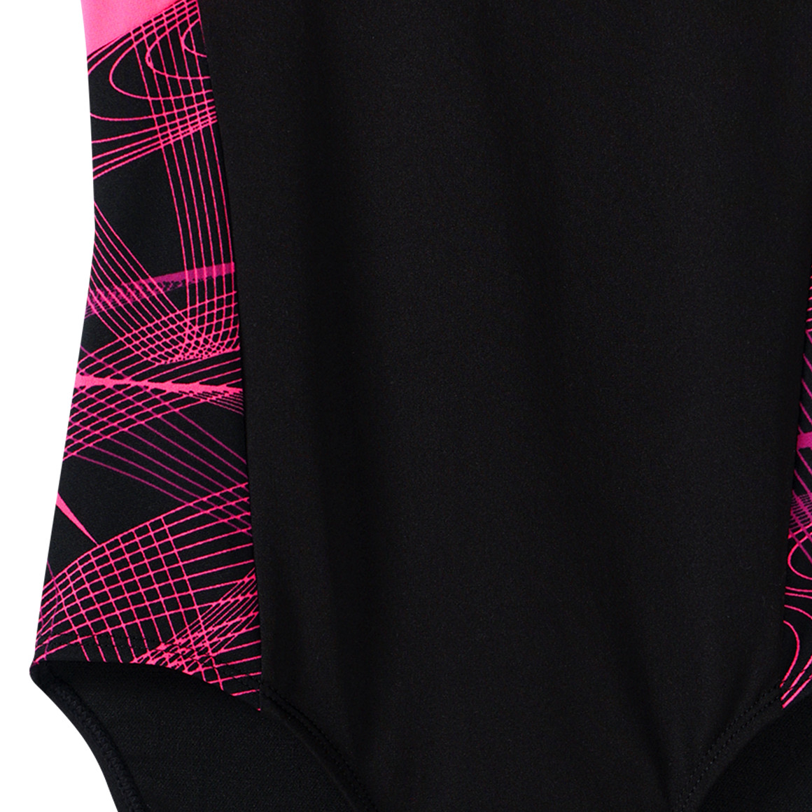 Yigga Mädchen Badeanzug mit farbigen Einsätzen schwarz / pink / lila
