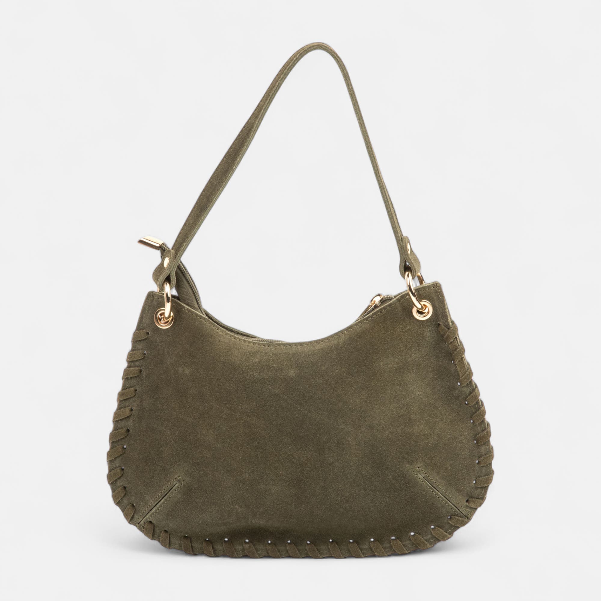 Sac bandoulière en cuir kaki