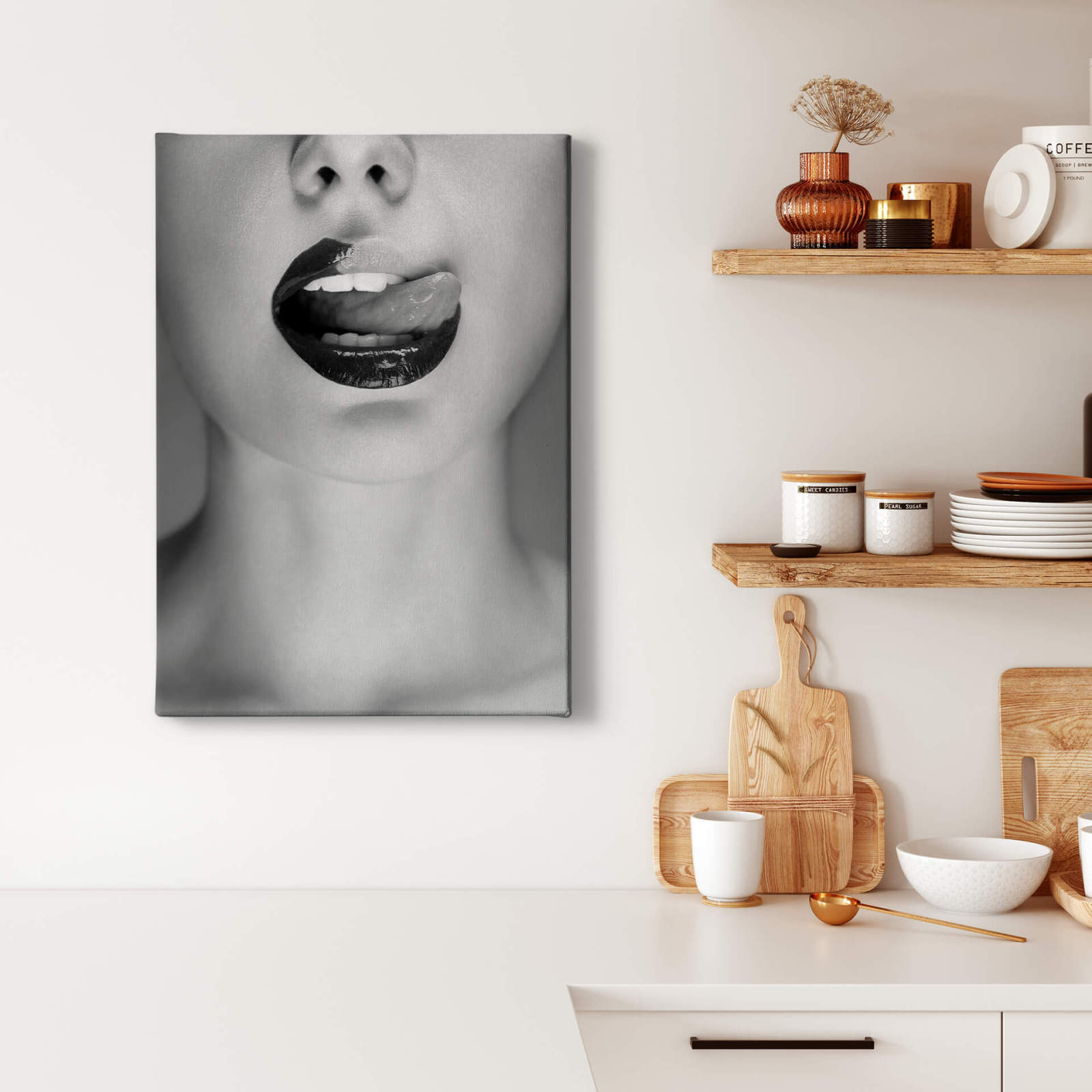 Leinwandbild SCHOKOLADE - weiß-schwarz - 50x70 cm
