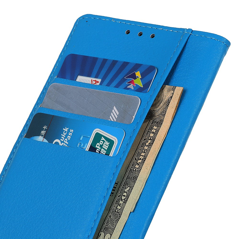 Samsung Galaxy A32 (4G) Leder Tasche Flip Cover Litchi Look - Blau