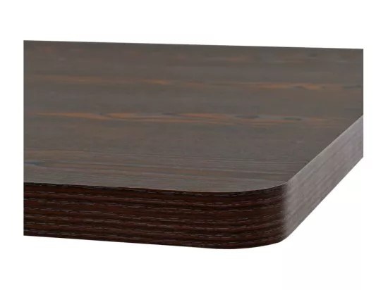 Table de bistro MDF et acier Carré 80 x 80 x 75 cm Frêne foncé