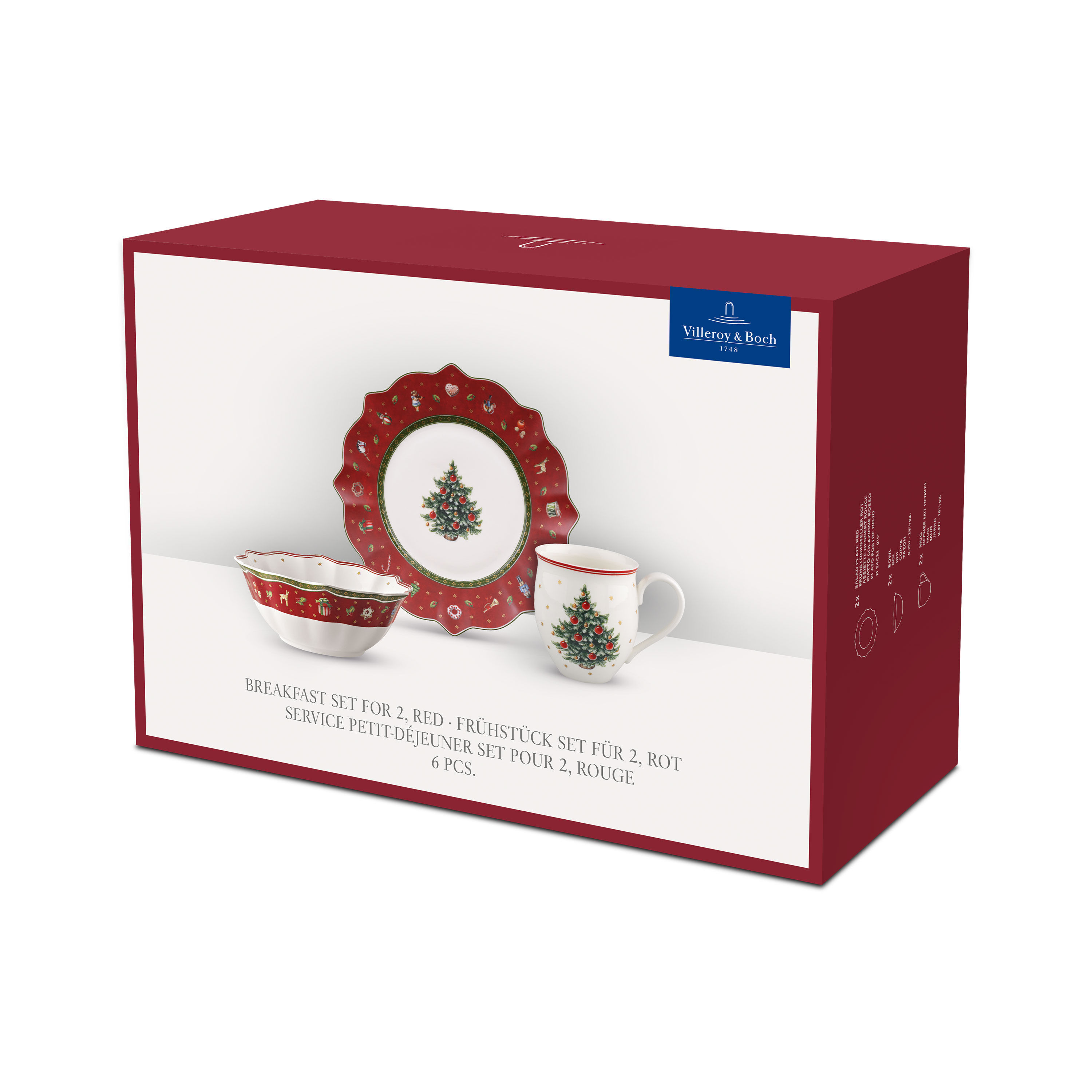 Toy's Delight Breakfast set Red, Premium Porcelain
