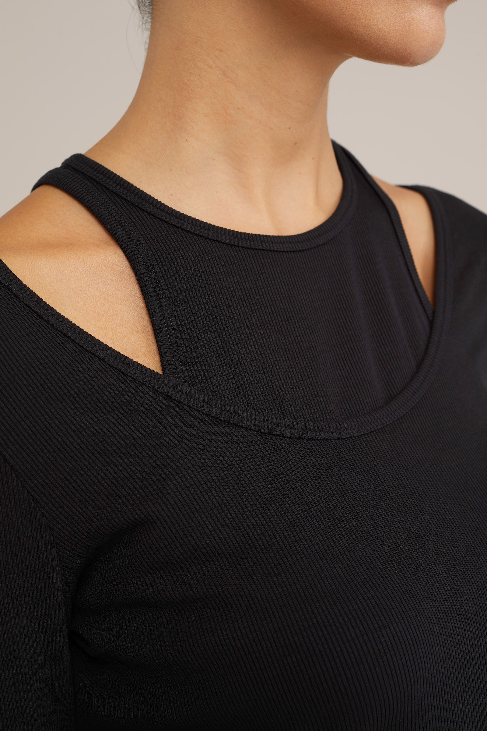 geribd T-shirt WE Studio Zwart
