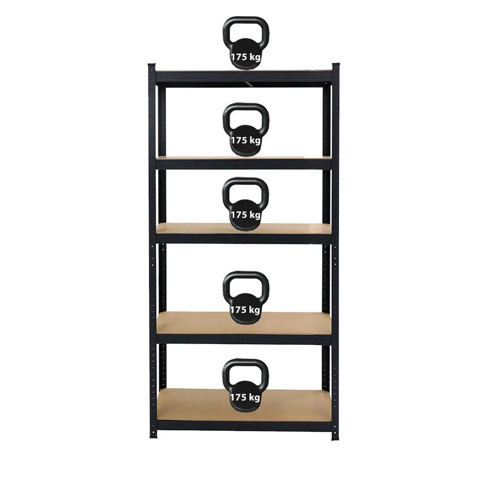 Stellingkast / Magazijnstelling - Zwart - 5 planken