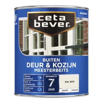 CetaBever Meesterbeits Deur & Kozijn zijdeglans dekkend RAL 9010 gebroken wit 750 ml