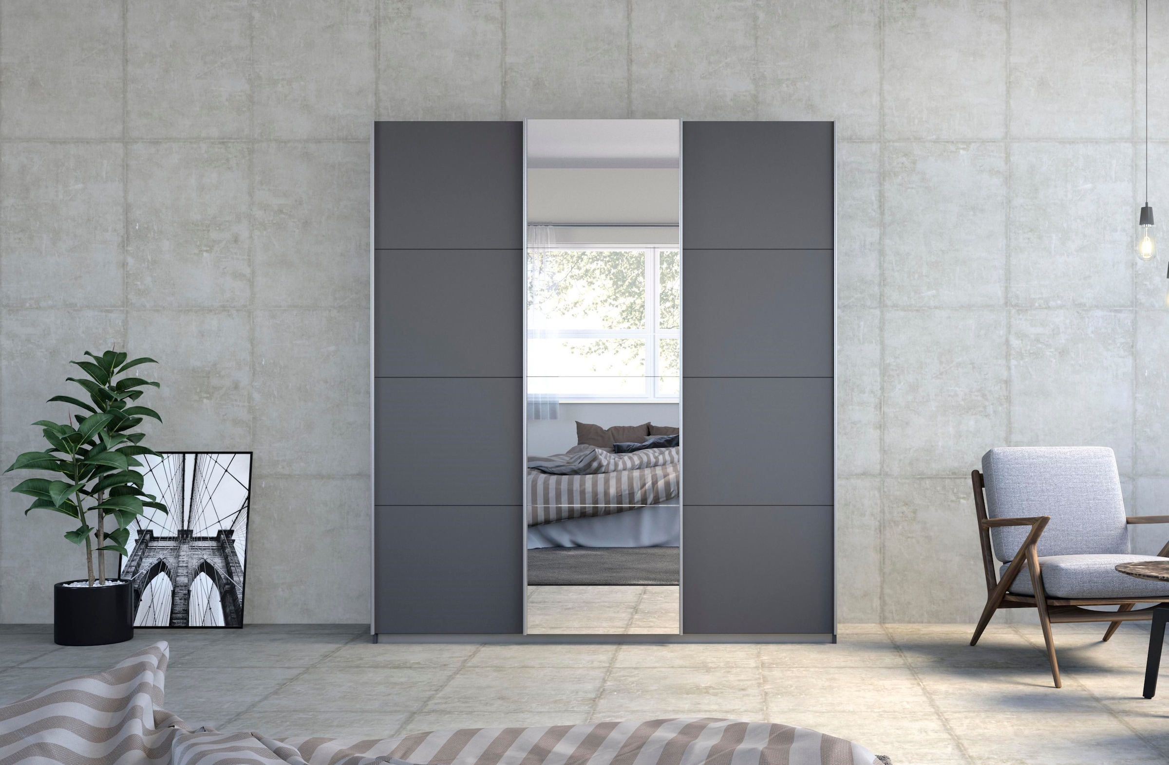 rauch Schwebetürenschrank »Kleiderschrank Schrank Garderobe Wäscheschrank TOMA« inkl. Regaleinsatz sowie zusätzlichen Einlegeböden MADE IN GERMANY