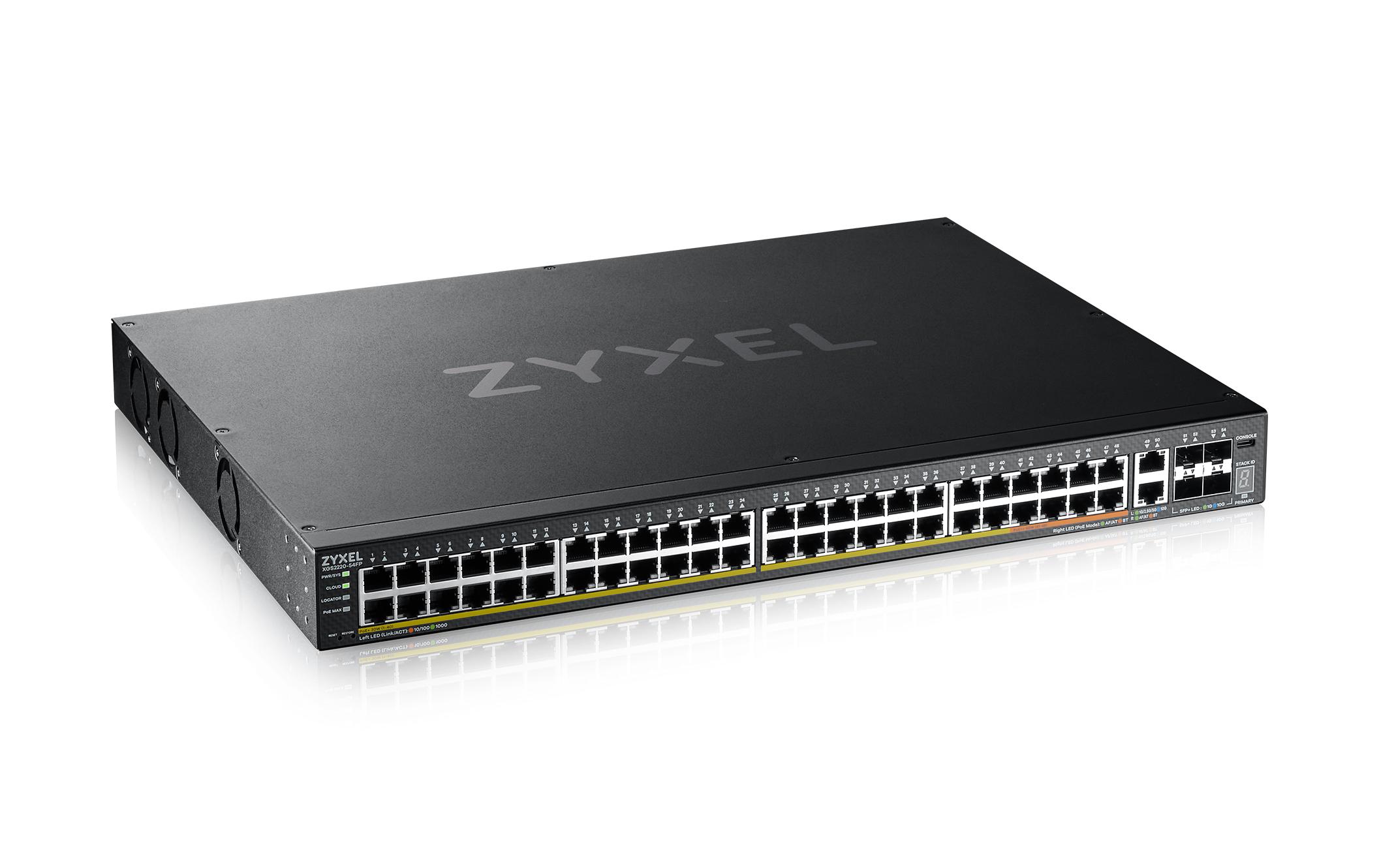 PoE+ Switch XGS2220-54FP 54 Port<br>48-Port GbE L3 Access PoE+ Switch mit 6 10G Uplink (960 W)