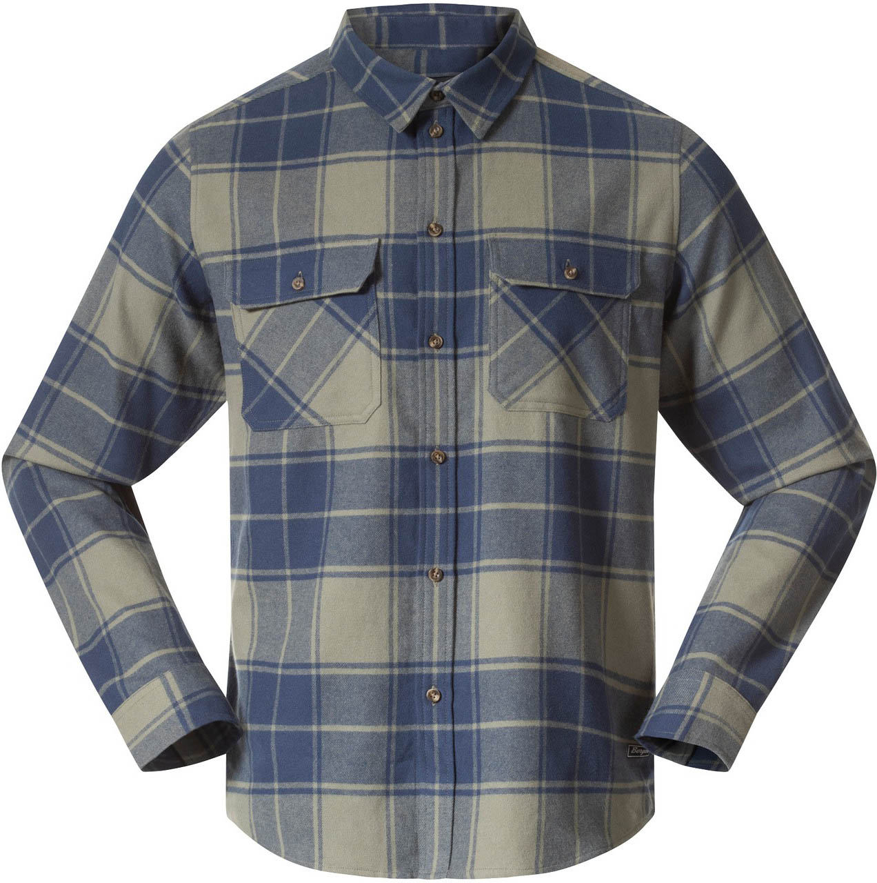 Nordmarka Flannel Shirt Herre Green Mud/Navy Blue Check