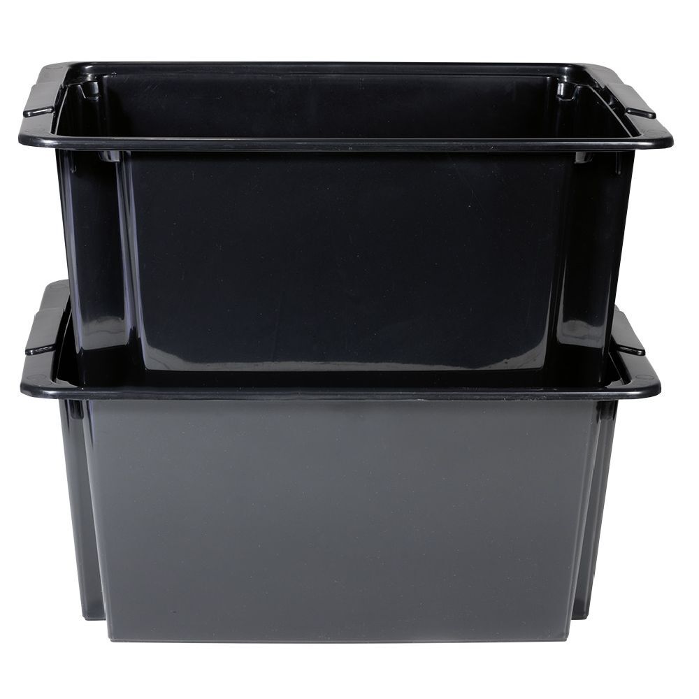 Bac superposable 22L noir x3 - 43x34xH18,5 cm