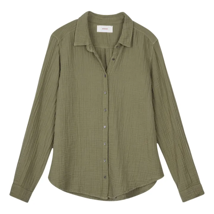 Xirena Chemise Scout Gaze de Coton | Vert kaki