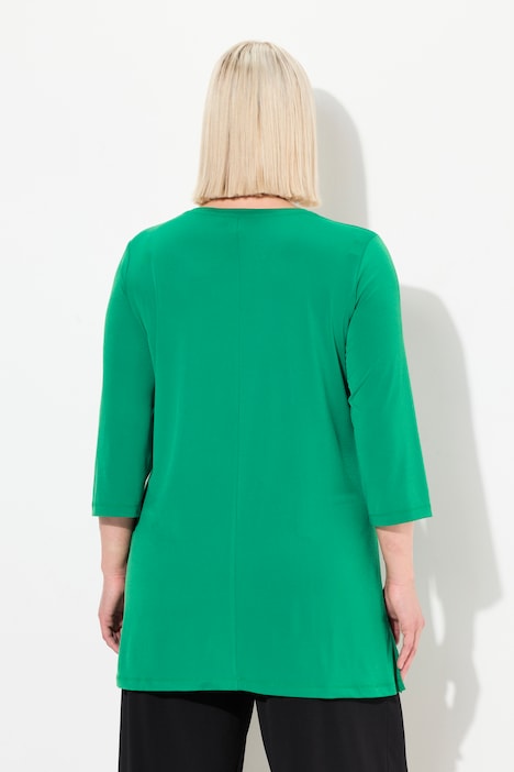 Longshirt,  A-Linie, Rundhalsausschnitt